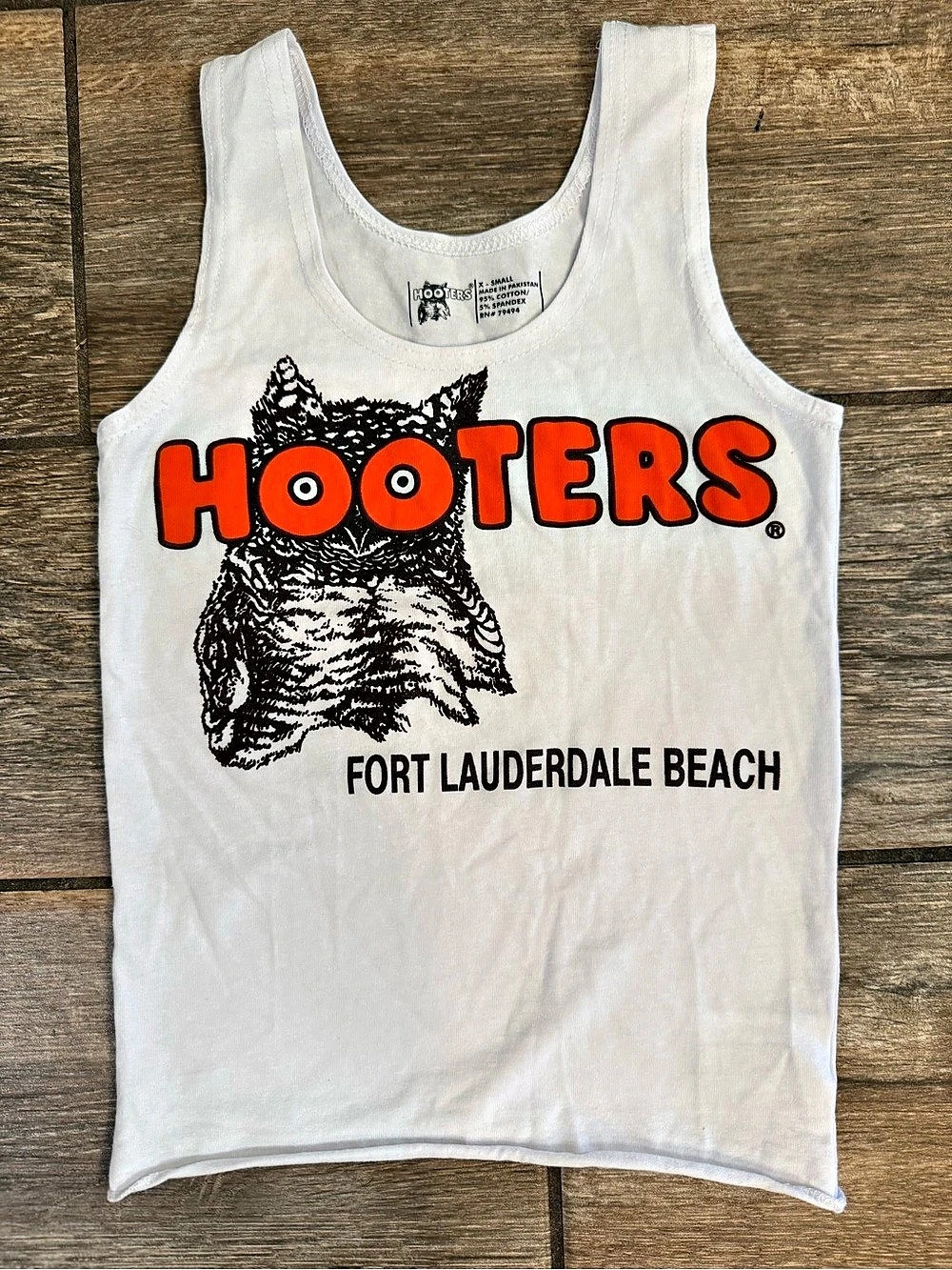 Hooters Fort Lauderdale Beach Tank Top White & Orange XS